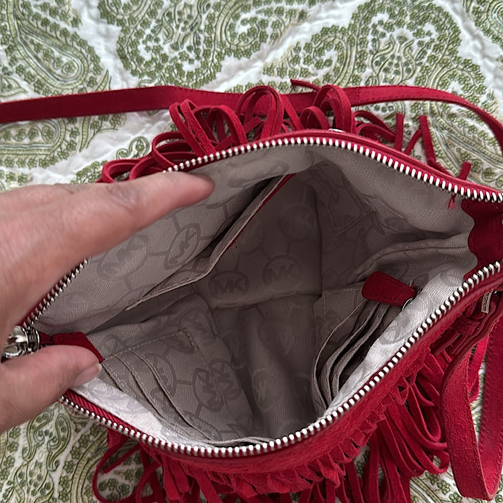 MICHAEL KORS Suede Fringe Crossbody Bag - Picture 6 of 9